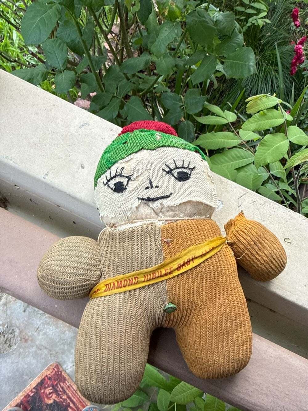 San Francisco Diamond Jubilee Baby Hand-Made Fabric Sock Doll antique vintage